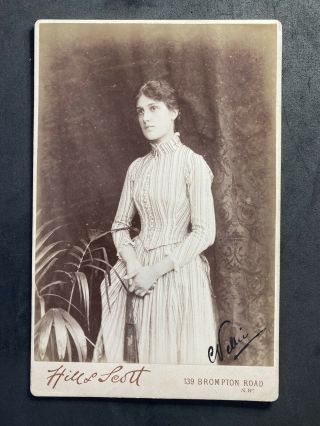 Victorian Photo: Cabinet Card: Pretty Young Lady “nellie” Hill & Scott London
