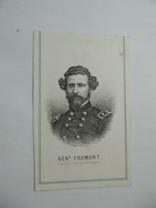 John C.  Fremont Engraved Cdv Louis Prang & Co.  Civil War Era Antique