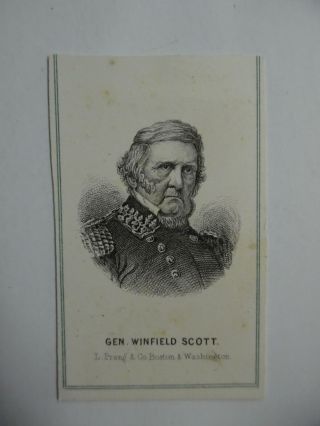 Gen Winfield Scott Engraved Cdv Louis Prang & Co.  Civil War Era Antique