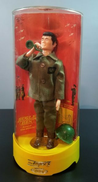 Vintage 1960s Topper Toys The Tigers 7 " Action Figure Bugle Ben In Case