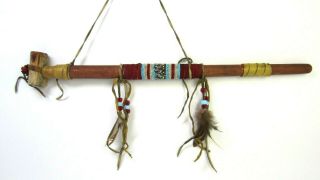 Native American 18in.  Long Peace Pipe Handmade With Smokeable Antler