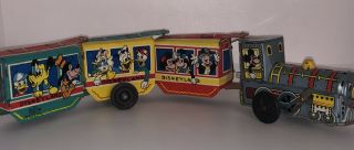 Vintage Marx Disneyland Express Tin Litho Wind - Up Toy Train Made In Japan