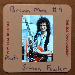Brian May Of Queen : Color 35mm " Press Photo " Slide @ 80s/90s Vintage Rock Music
