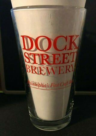 Dock Street Brewing Co 16 Oz Red Pint Craft Beer Glass Philadelphia Pennsylvania