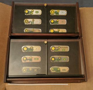 John Deere Collector Knives (franklin) With Display Cases - Set Of 12 Knife