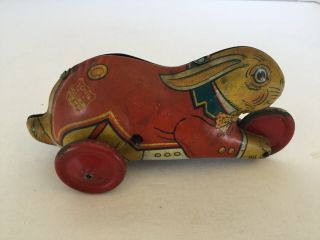 Vintage J.  Chein Tin Litho Wind Up Toy Rabbit Made In Usa