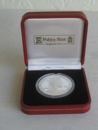 Vtg 2000 Isle Of Man 1 Crown.  999 Silver Coin Year Of The Dragon W/pobjoy Box