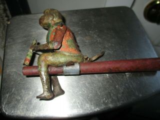 1920s Distler German Tin Monkey W/horn Whistle Penny Toy Litho G50 Pj