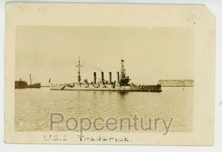 Pre Ww2 1920s Vintage Photograph Us Navy Ship Uss Frederick Large Sharp Photo