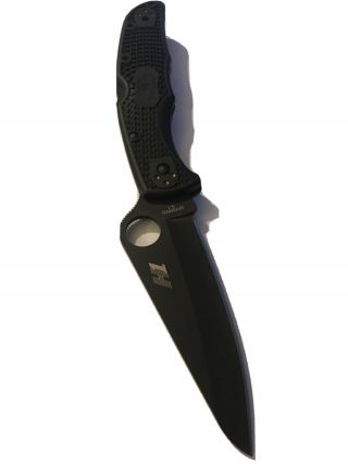 Spyderco Pacific Salt 2 Black Frn Folding Knife Plain Edge H1 Blade W/ Deep Clip
