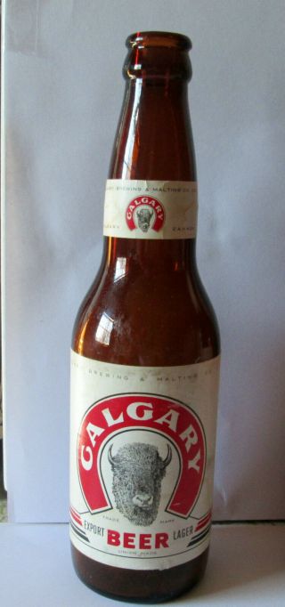 Old Galgary Export Beer Bottle Contents 12 Oz Calgary Brewing Malting