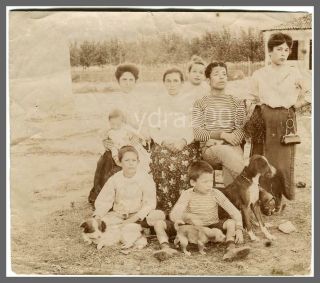 Greece Thessaly Larissa Tyrnavos Family Albumen Photo 1906