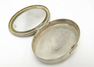 Vintage Mary Dunhill Sterling Silver Oval Compact with Mirror - No Monogram 3