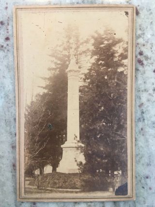 Cdv Photo Of Monument Possibly Civil War Soldier