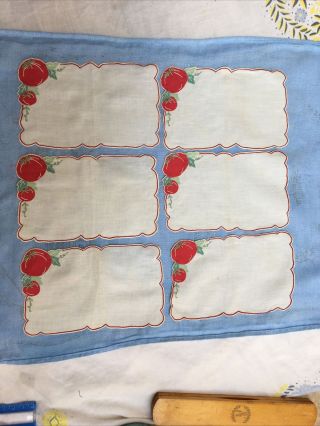 6 Vintage Cocktail Napkins Tomato Bloody Mary Madeira Embroidered Applique