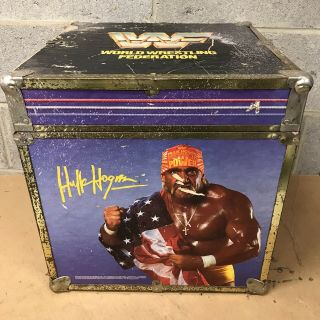Vintage WWF Wrestling Wooden Toy Box Hulk Hogan Ultimate Warrior Legion of Doom 2
