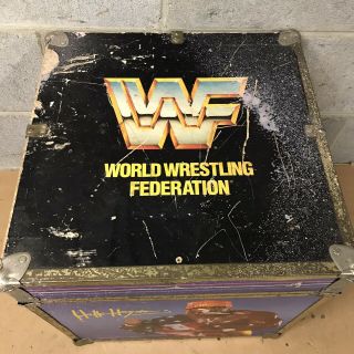 Vintage WWF Wrestling Wooden Toy Box Hulk Hogan Ultimate Warrior Legion of Doom 3