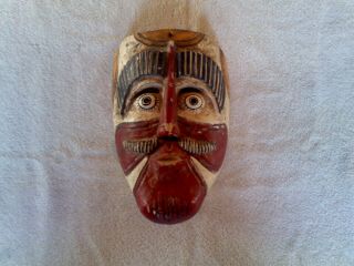 Vintage Hand Carved Wood Folk Art Mask