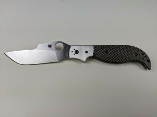 Spyderco Navaja Folding Knife W/ Carbon Fiber C147cfp Discontinued Rare