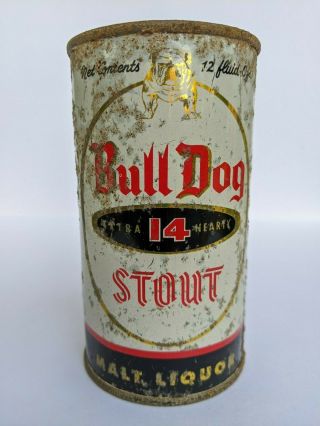 Bull Dog 14 Stout Malt Liquor Steel Flat Top Can.