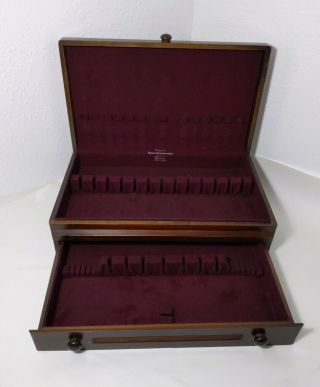Vintage De Luxe Home Decorators Silverware Flatware Wood Storage Chest Case Box