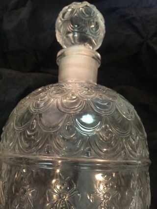 Vintage Glass Guerlain Imperial Bee Perfume Bottle Paris France 10” With Stopper 3