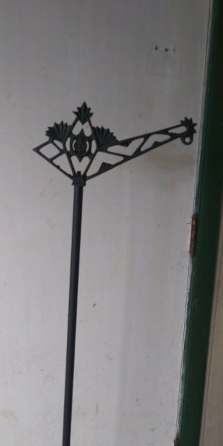 Vintage 56 " Cast Iron Victorian/art Deco Floor Lamp With Footed Base
