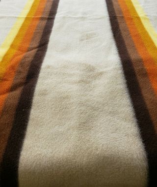Vintage Biederlack Acryl Velours Striped Blanket 80” X 54” Made In West Germany