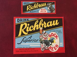 Richbrau Bock Beer Label W/neck
