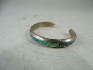 Vintage Sterling Silver Turquoise Native American Indian Cuff Bracelet Navajo