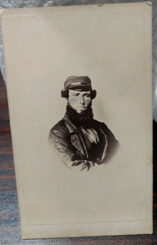 Cdv Unknown Union Civil War Soldier,  Scribbling On Reverse