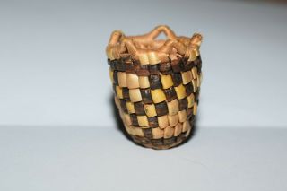 Fine Northwest Klickitat Indian Basket Imbricated Native American Miniature 1