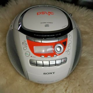 Sony Cfd - E90 Psyc Edition Mega Bass Orange Cassette Cd Recorder Vintage