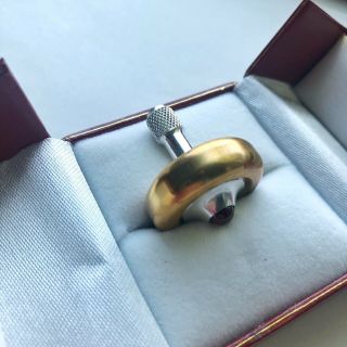 Lambda Spin Top Aluminum & Brass With Ruby Bearing And Case Spinning
