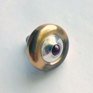 Lambda Spin Top Aluminum & Brass With Ruby Bearing And Case Spinning 2
