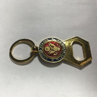 United States Seal Keychain Bottle Opener With Rotating Eagle Seal 2.  5 
