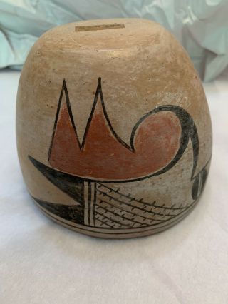 Vintage Native American Southwest Pueblo Polychrome Clay Bowl