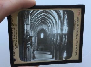 Vintage Glass Photo Magic Lantern Slide Cathedral Strassburg Germany Keystone 33