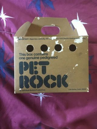 Vintage 1975 Pet Rock with Rock,  Box,  Bedding and instructions 3
