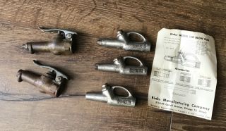 5 Vintage Schrader Brass Binks 150 Chrome Blow Gun Nozzle