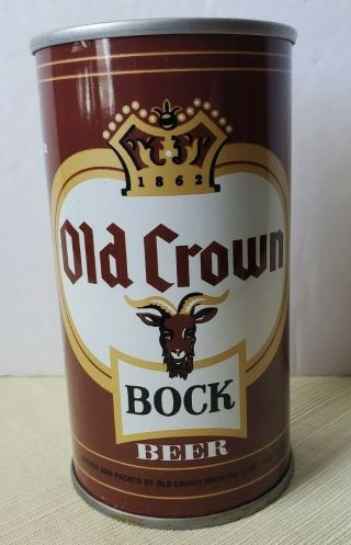 Vintage Old Crown Bock Beer Can Fort Wayne Indiana Pull Tab Bottom Opened