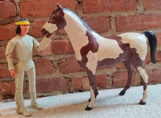 Vintage Marx Johnny West Geronimo Action Figure W/horse And Accessories