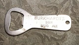 Vintage Burkhardt’s Beer Mug Ale Metal Bottle Opener F41