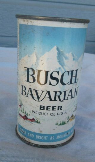 Vintage Busch Bavarian Beer Can Flat Top Anheuser Busch St.  Louis Green Trees