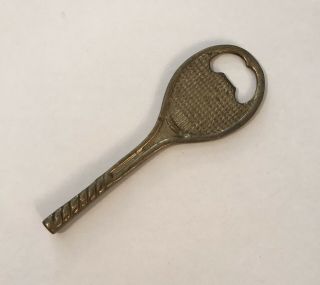 Vintage Tennis Racket Bottle Opener Solid Brass Novelty