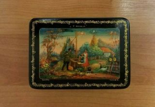 " By The Well " Russian Vintage Hand - Painted Lacquer Box Mstera 70 