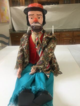 Celebrity Ventriloquist Doll 30 " Emmett Kelly Has Shoes Hobo Clown Dummy 1950 