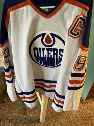 Wayne Gretzky Edmonton Oilers White Ccm Nhl Jersey 2xl Xxl Vintage Authentic