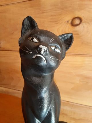 Vintage Hubley Cast Iron BLACK CAT Door Stopper 10 