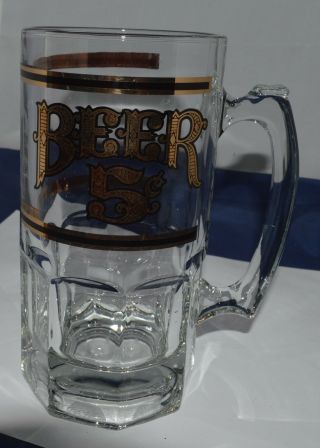 Culver Large/giant Mug Beer 5 Cent In Black & Gold 8 " Tall 4 " Wide Man Cave Bar